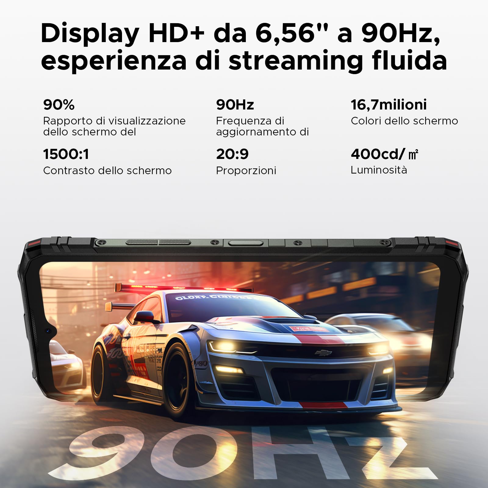 DOOGEE Blade10 Pro Energy Rugged Smartphone, 90Hz 6.56" 32GB+256GB/2TB TF, Octa Core telefono rugged, 6150mAh Telefono Indistruttibile, 4.5G Dual SIM/Widevine L1/50MP/NFC/Face ID/OTG/GPS/IP68/IP69K