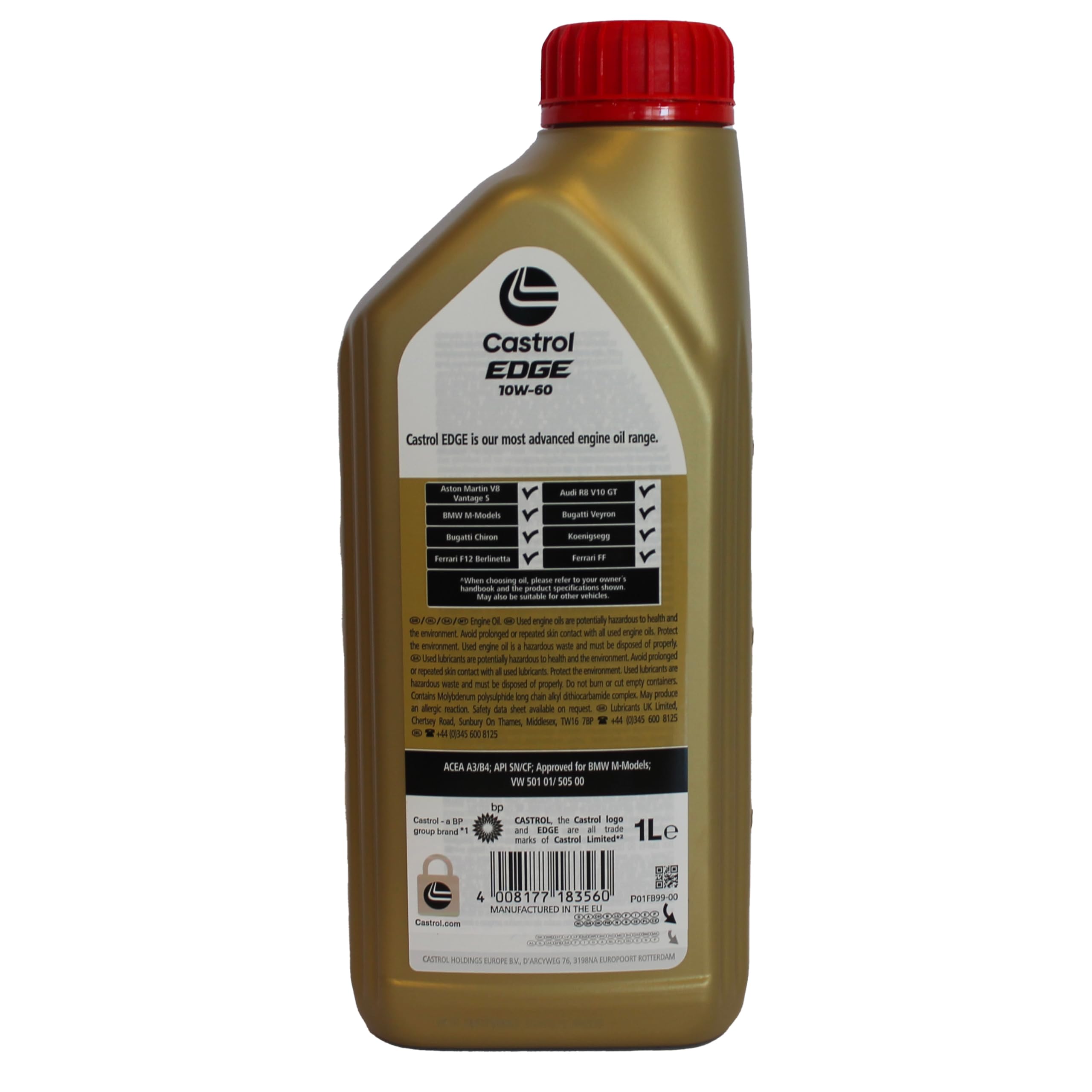 Aceite motor 10w60 gasolina diesel lubricante Castrol Edge Supercar 10w60 con Llavero sacacorchos 4x1lt