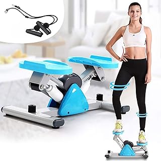 Steppers for Exercise,Mini Stepper Air Stair Climber Exercise Fitness Machine with Resistance Bands,LCD Monitor,Hydraulic Twisting Stair Stepper for Home Workouts,330 lbs Weight Capacity