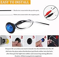 Vista 6 de PSEQT 3 luces LED redondas para cubierta interior, travesaño de cortesía, luz de utilidad para escalones marinos, iluminación impermeable para Azul