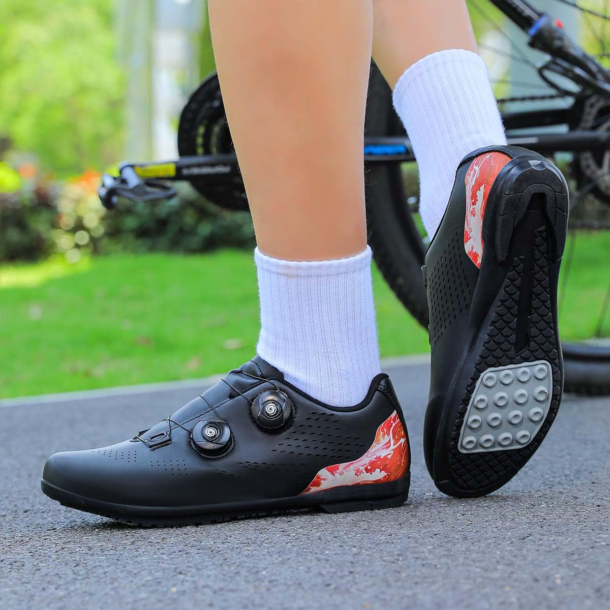 Scarpe da Ciclismo Strada Uomo Donna con Suola in Gomma Scarpe da Mountain Bike Comodo per Indoor/Outdoor
