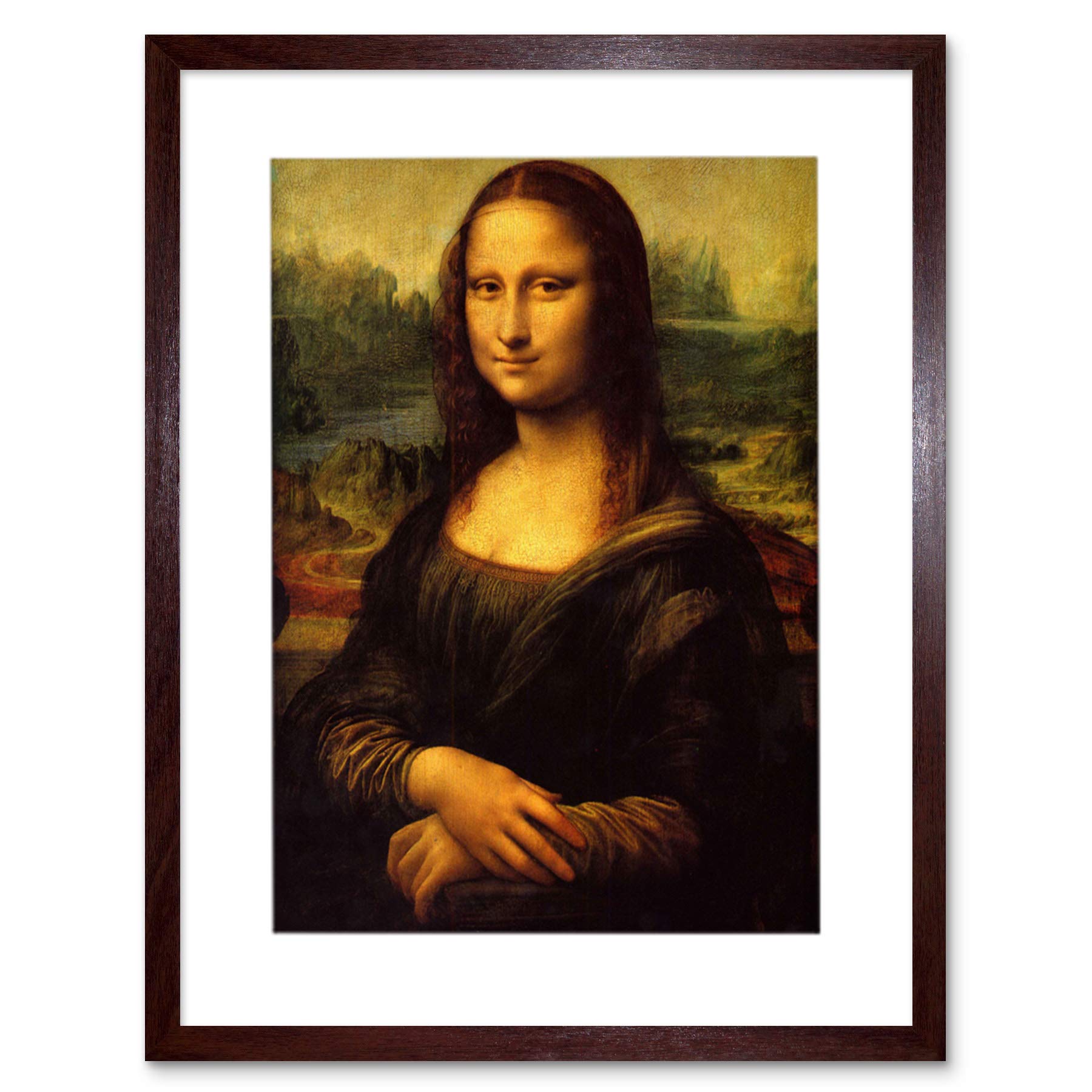 Wee Blue Coo Leonardo Da Vinci Mona Lisa Painting Picture Framed Wall Art Print
