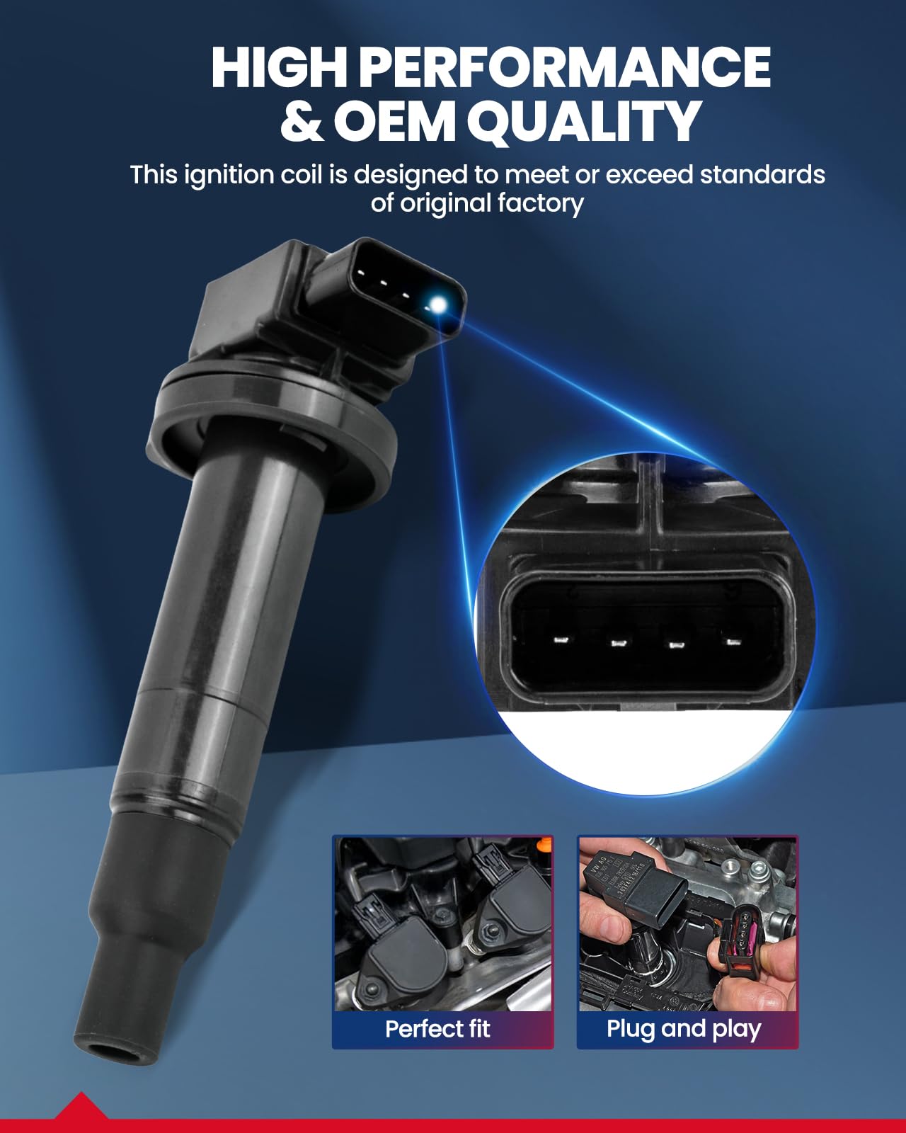 BDFHYK Ignition Coil Pack Set Of 4 Compatible With Toyota For