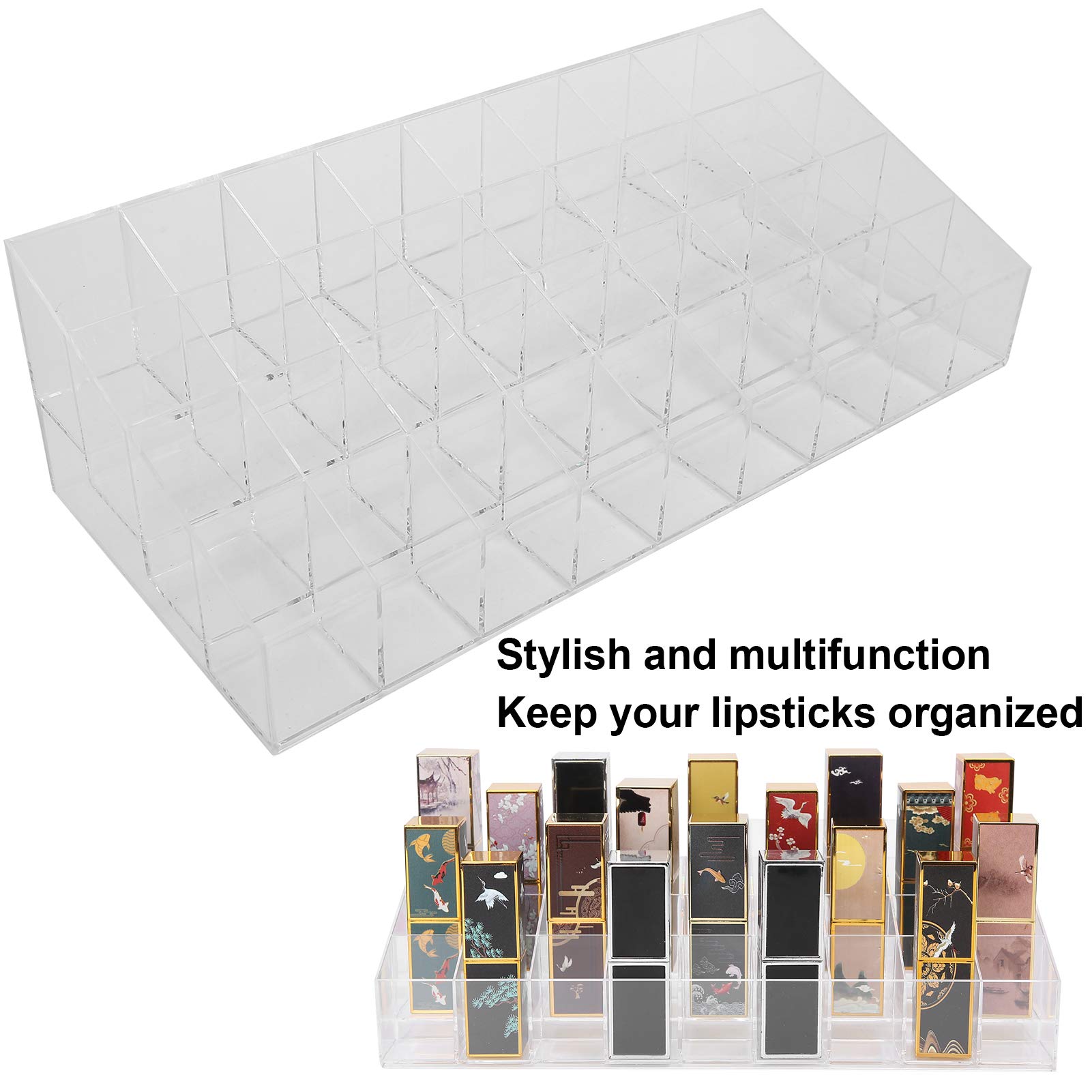 Make-up-Acryl-Etui, Lippenstifte, Display-Aufbewahrung, Kunststoff-Kosmetik-Organizer für Profis Kosmetik