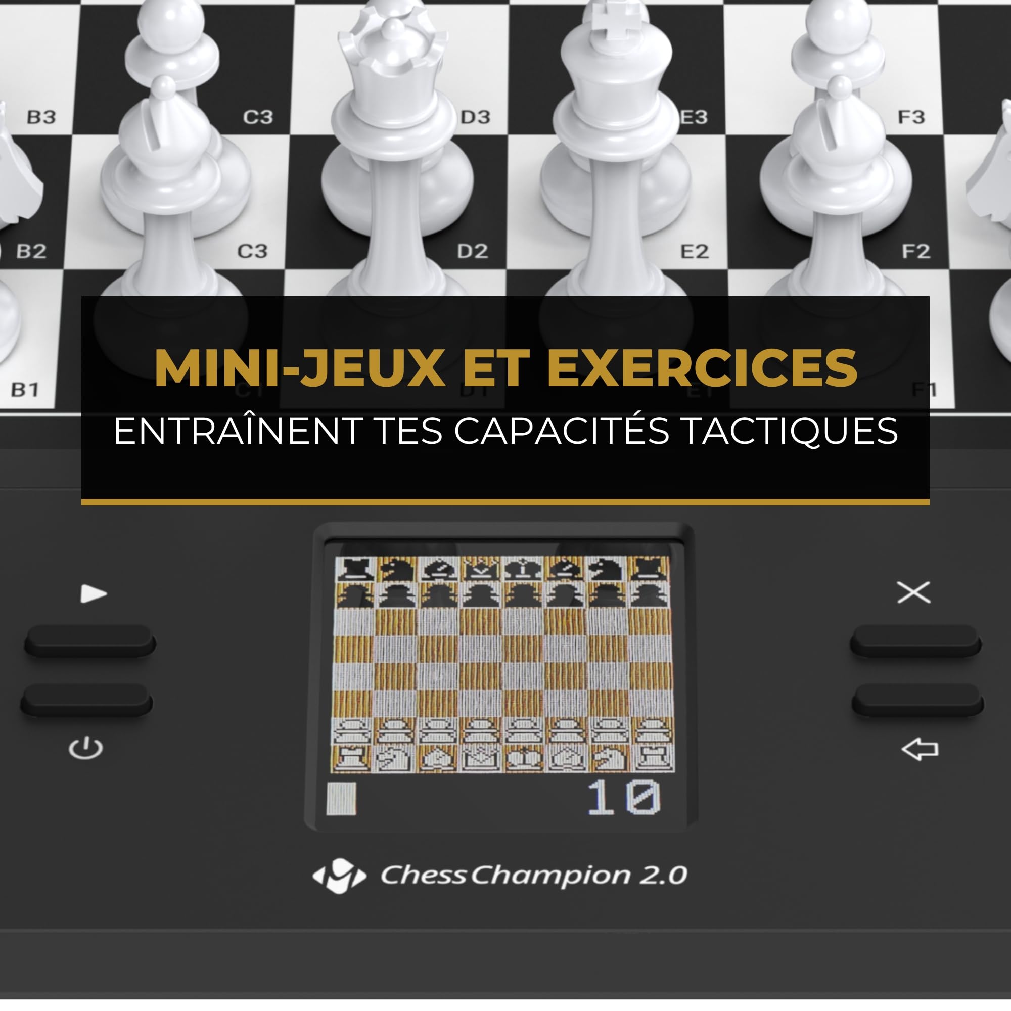 MILLENNIUM M808 ChessChampion 2.0- Ton entraîneur d'échecs Intelligent avec des Conseils, des suggestions de Coups & des Mini-Jeux - Parfait pour Les débutants & Les Enfants
