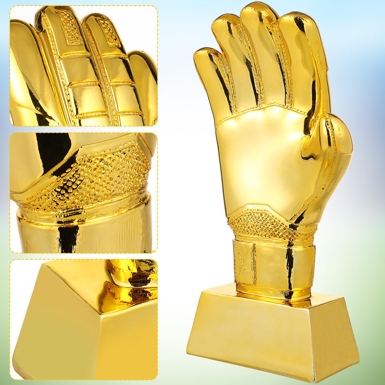 Fußballhandschuhe Pokal: Torwarthandschuhe Golden Auszeichnung FüR Besten Torwart FußBallspiele Sportevents und Geschenke den Gewinner für Büro, Schule, Kindergarten, Erwachsene