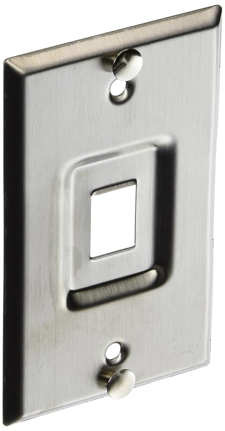Leviton 4108W-1SP Telephone Wall Jack Stainless Steel -Recessed Port