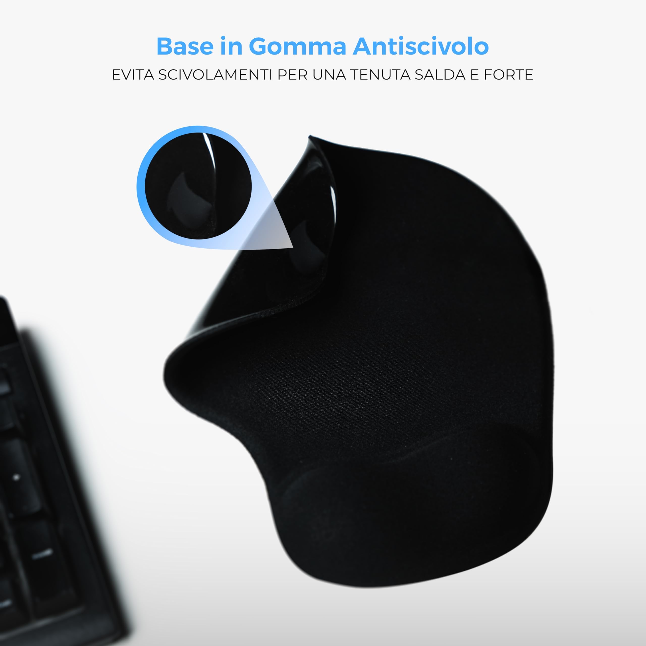 Acquista Tappetino per mouse ergonomico con poggiapolsi, resistente all'usura, traspirante, base antiscivolo, supporto per polso in memory foam antistress. in Italia a partire da 14