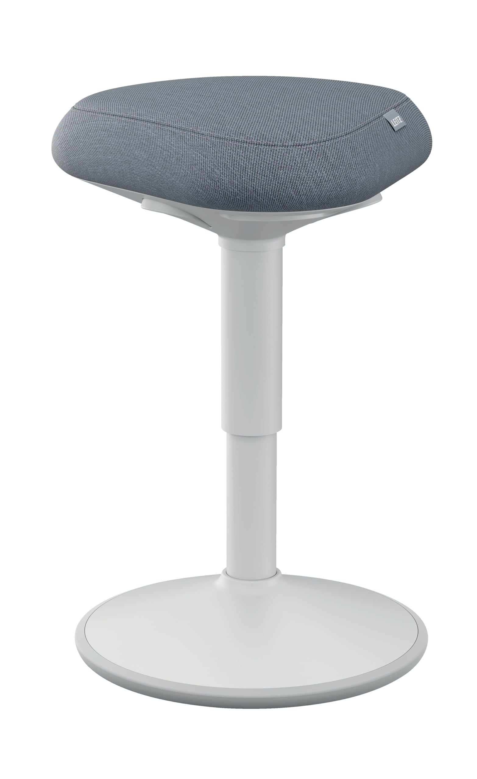 Ergo Active Sitting Stool with Unique Dual Density Foam Comfort Cushion, Height Adjustable 47 to 64cm, 100% Post Consumer Recycled Seat Cover, Supports 110kg, Ergo Range, Light Grey, 65440085