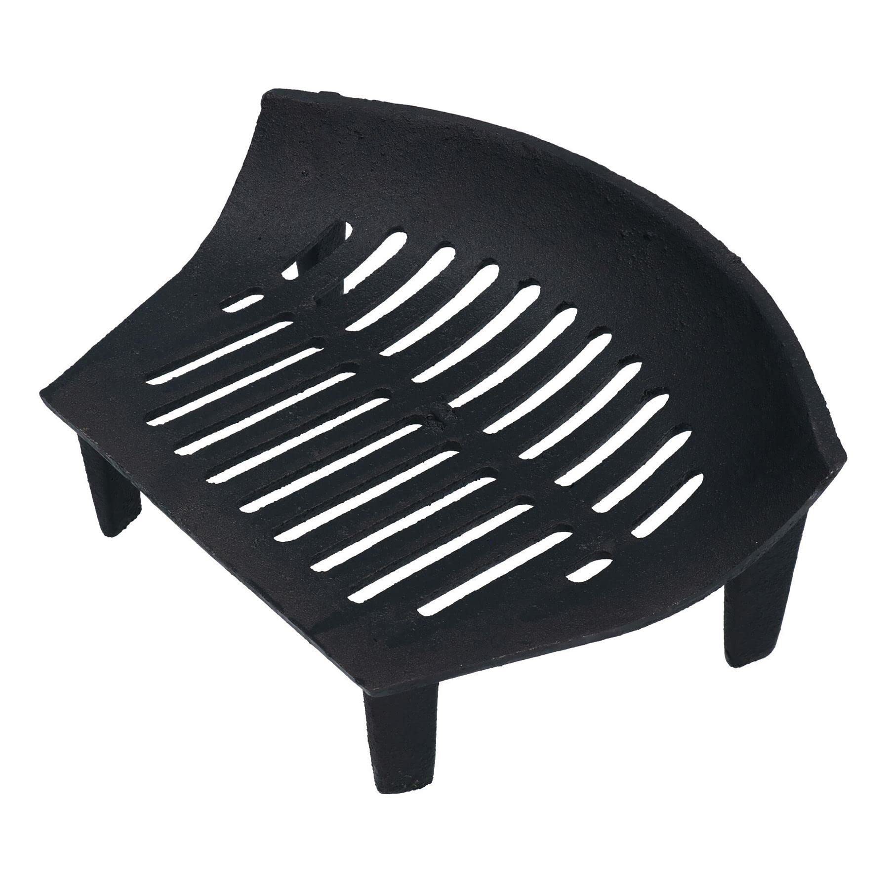 AB Tools 16" Fire Grate For 18" Fireplace Cast Iron Coal Log Black Front Open Basket