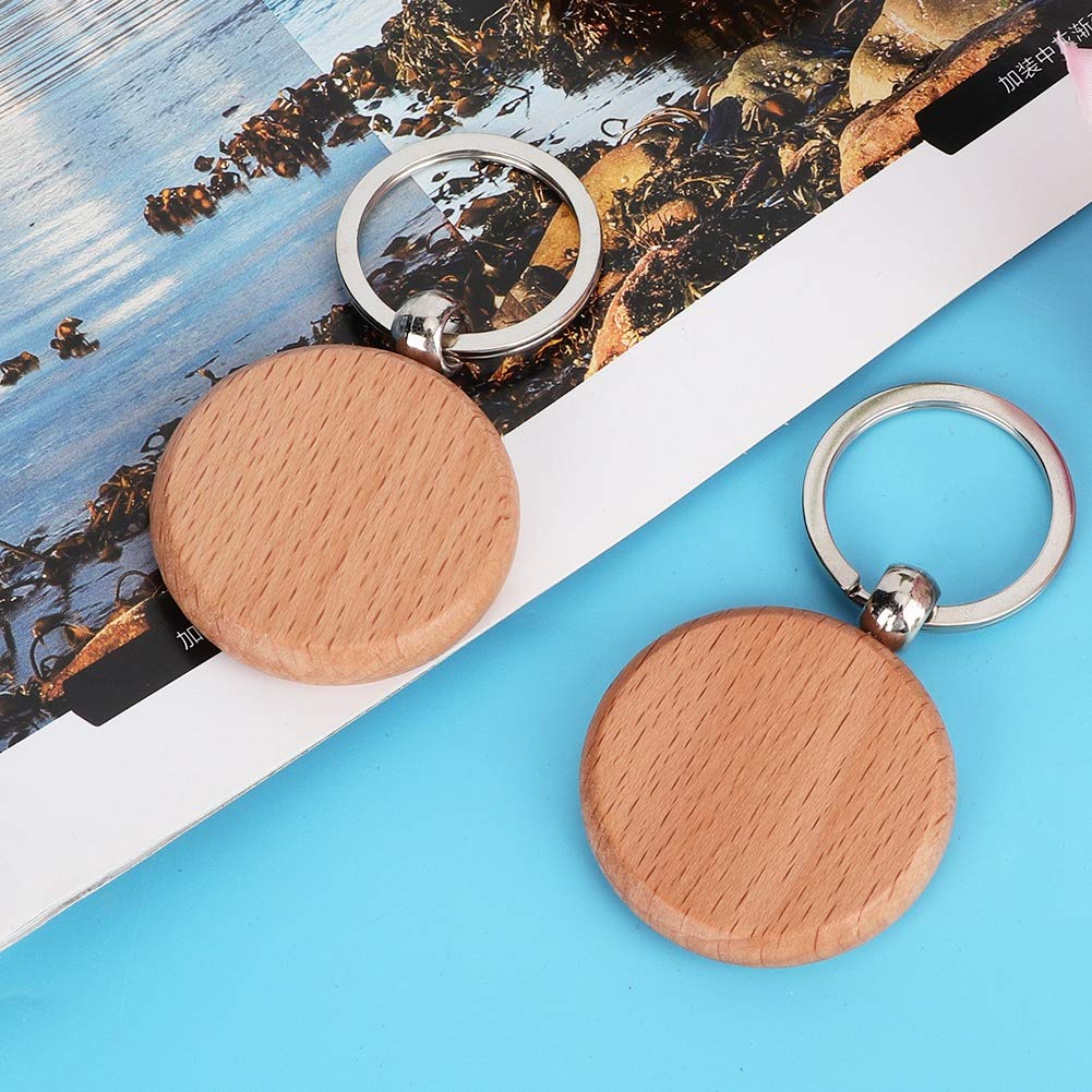 KUIDAMOS 10 Portachiavi In Legno Di Faggio – Rettangolari, Con Anello Diviso, Per Fai Da Te, Borse, Abbigliamento - 3