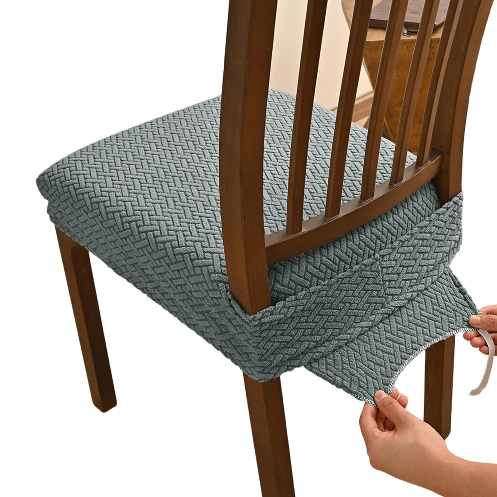 carotoe Proof Seat Slipcover for Desk Chairs Washable Polyester Slipcover Removable Slip Proof 40-50cm Width Hair Cushion Sleeve