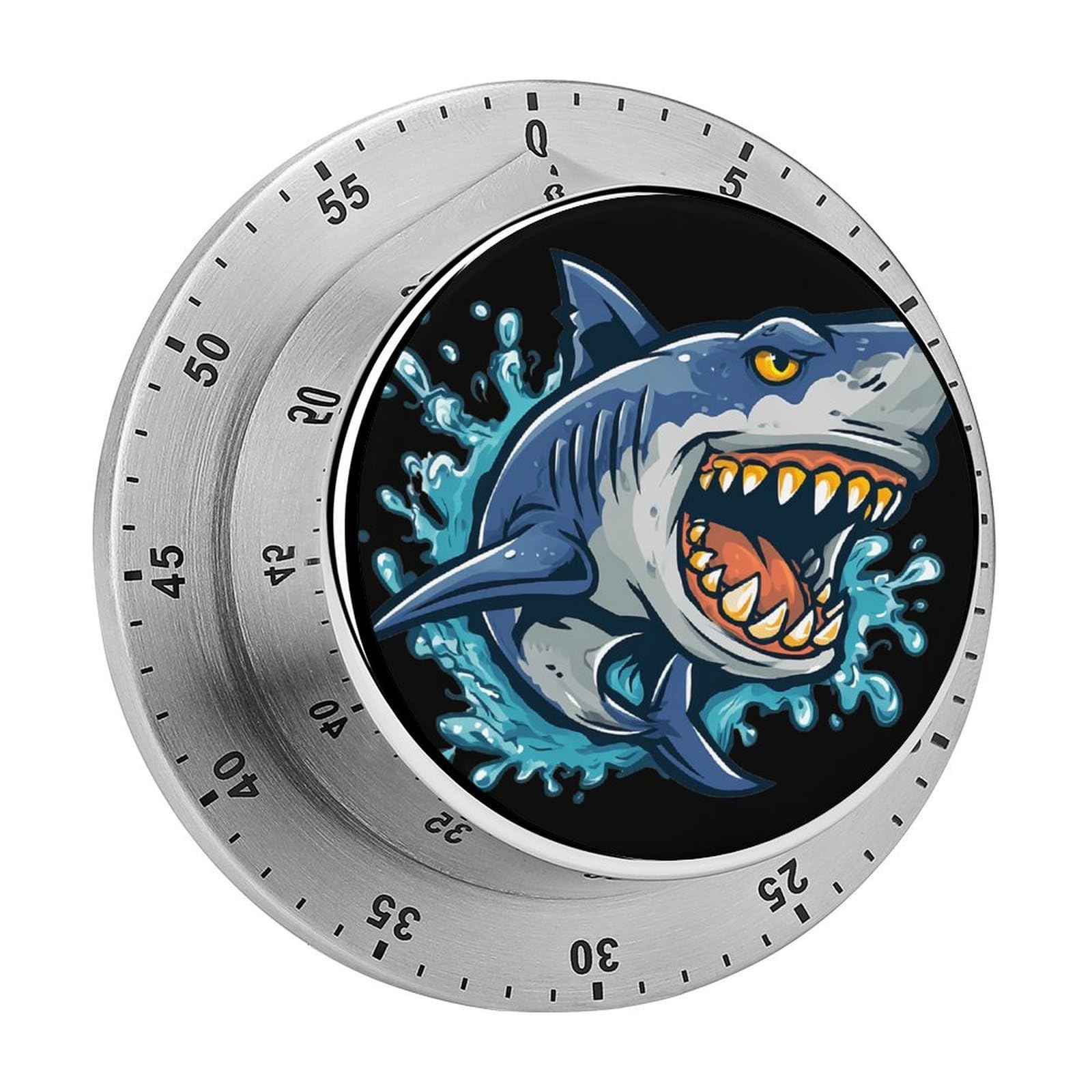 Evil Shark Mechanical Timer with Alarm for Kitchen Cooking Productivity Stainless Steel Timers