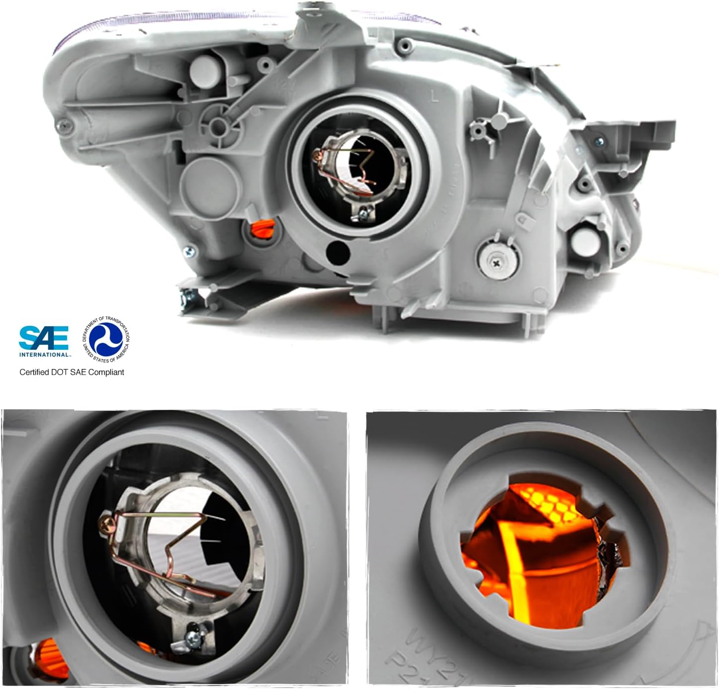 AKKON - For 2007-12 Toyota Yaris Sedan 4 Door Sedan Black Headlights Driver Left + Passenger Right Side Replacement Pair