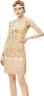 Women's Flapper Dresses 1920s V Neck Beaded Fringed Great Gatsby Dress - Buy now