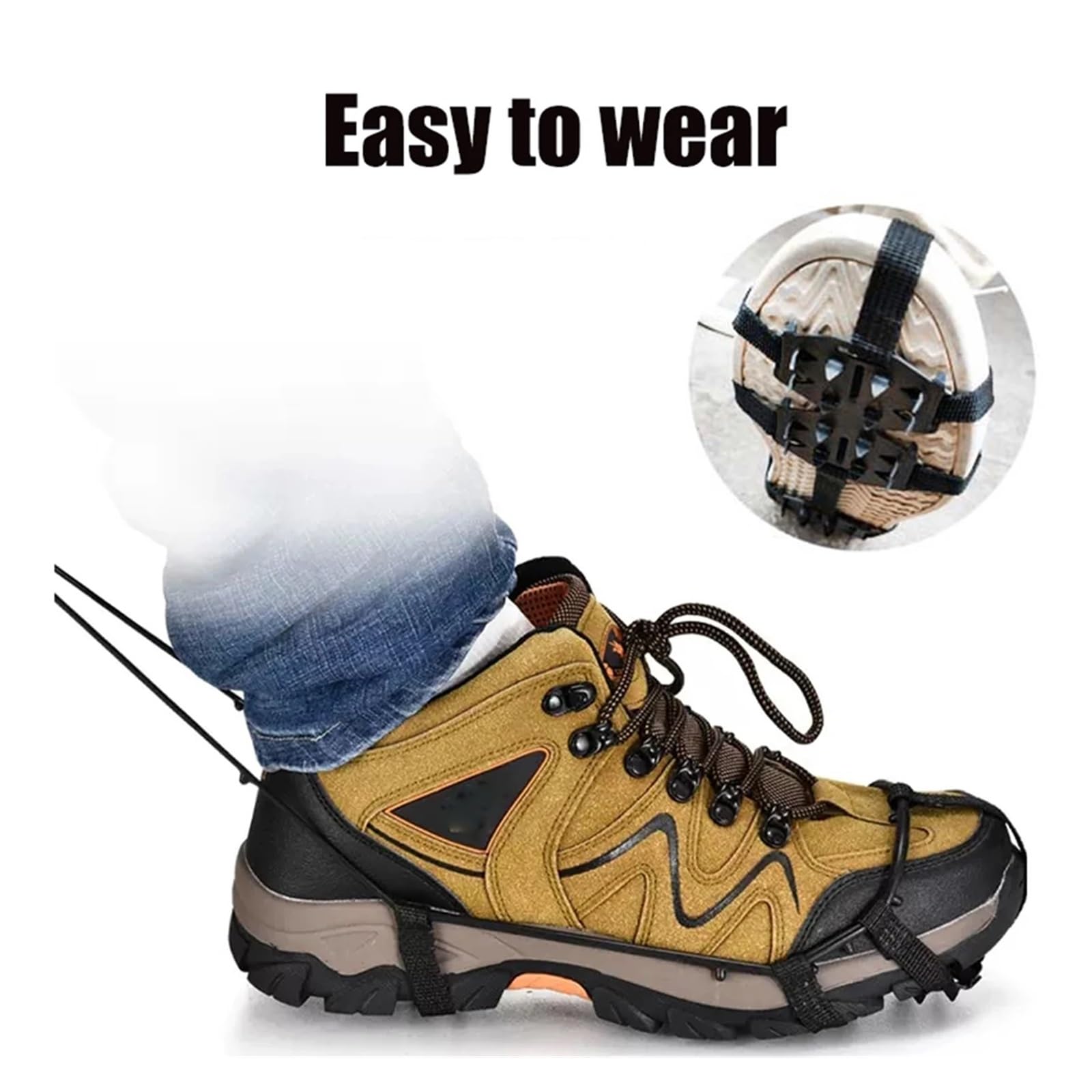 Anti-Rutsch-Spikes 5 Paar 24-Zahn-Eisgreiferspikes for Schuhe Winter Outdoor Anti-Rutsch Wandern Bergsteigen Schneesteigeisen