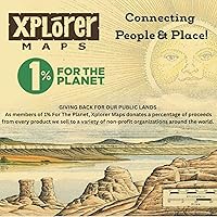 Vista 4 de Xplorer Maps Bolsa de lona con asas, bolsa de compras de comestibles de tela, bolsa reutilizable y ecológica, 100% algodón, lavable