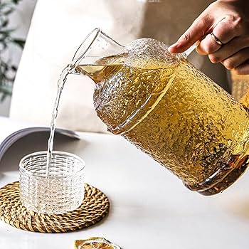 トルコにて購入　水差し　ポット Amazon｜蓋付きガラスウォーターピッチャー：ガラスティーポット