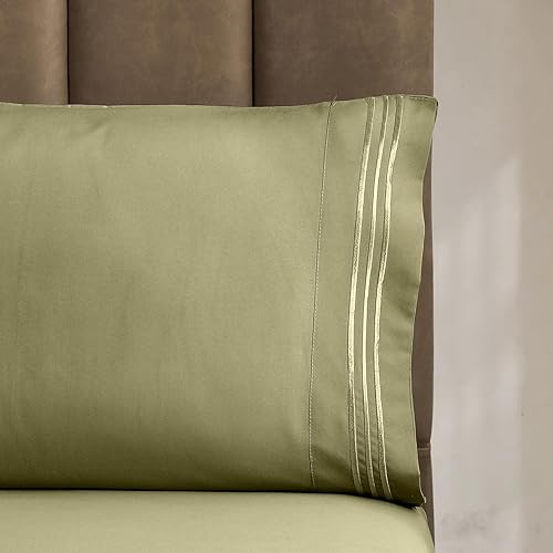 Miniatura 5 de Juego de sábanas de microfibra de 4 piezas prémium de calidad hotelera 1800 hilos, resistente a las arrugas, ultrasuave y transpirable, juego de