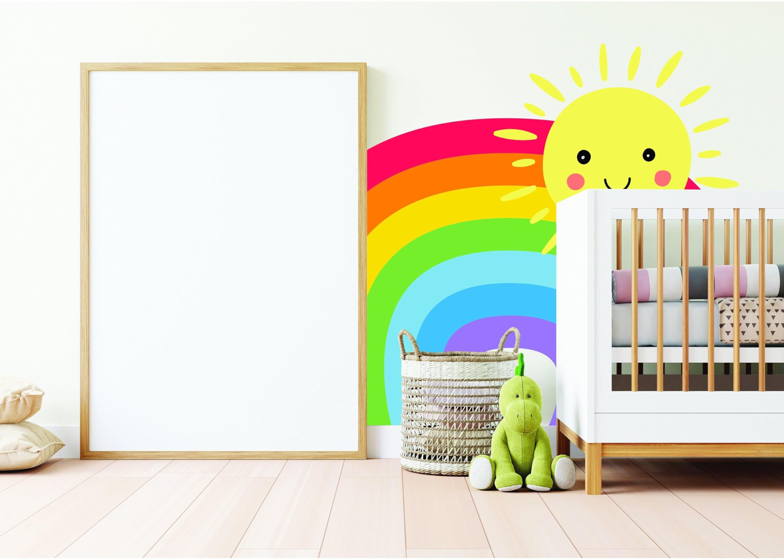Adesivo da parete arcobaleno – Decorazione per cameretta dei bambini, decalcomania in vinile colorato, 55 x 37 cm