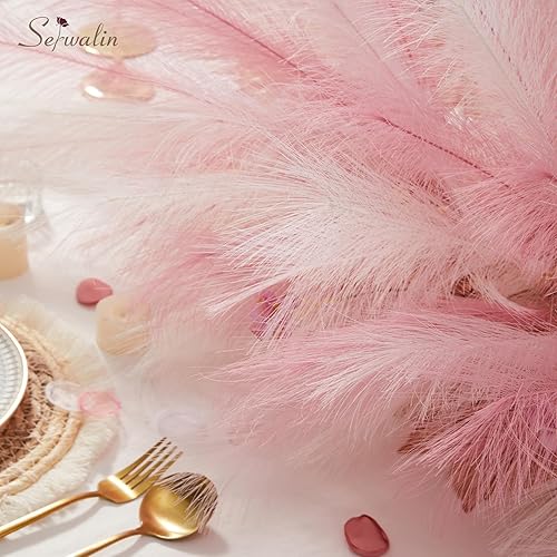 Miniatura 9 de Serwalin 60 piezas de decoración de hierba de las pampas de 17.7 pulgadas, decoración del hogar verde hierba de las pampas, decoración bohemia a