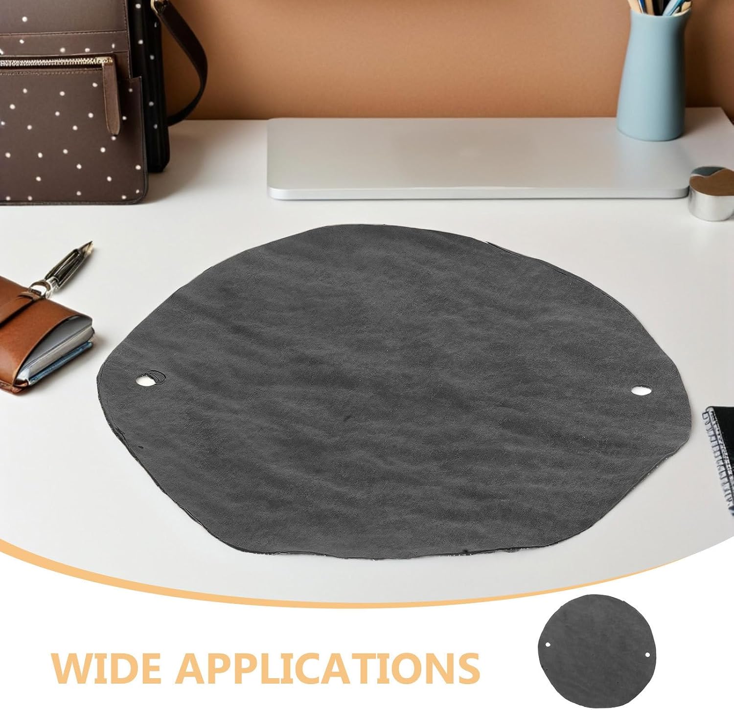 2pcs Round Pottery Bat Mat Black PVA with Double Hole Design