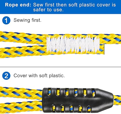 Miniatura 5 de SELEWARE Boat Tow Rope Quick Connector, Heavy Duty Towable Quick Connector, Tow Rope for Tubing with Stainless Steel Anchor Connector, Boat Water