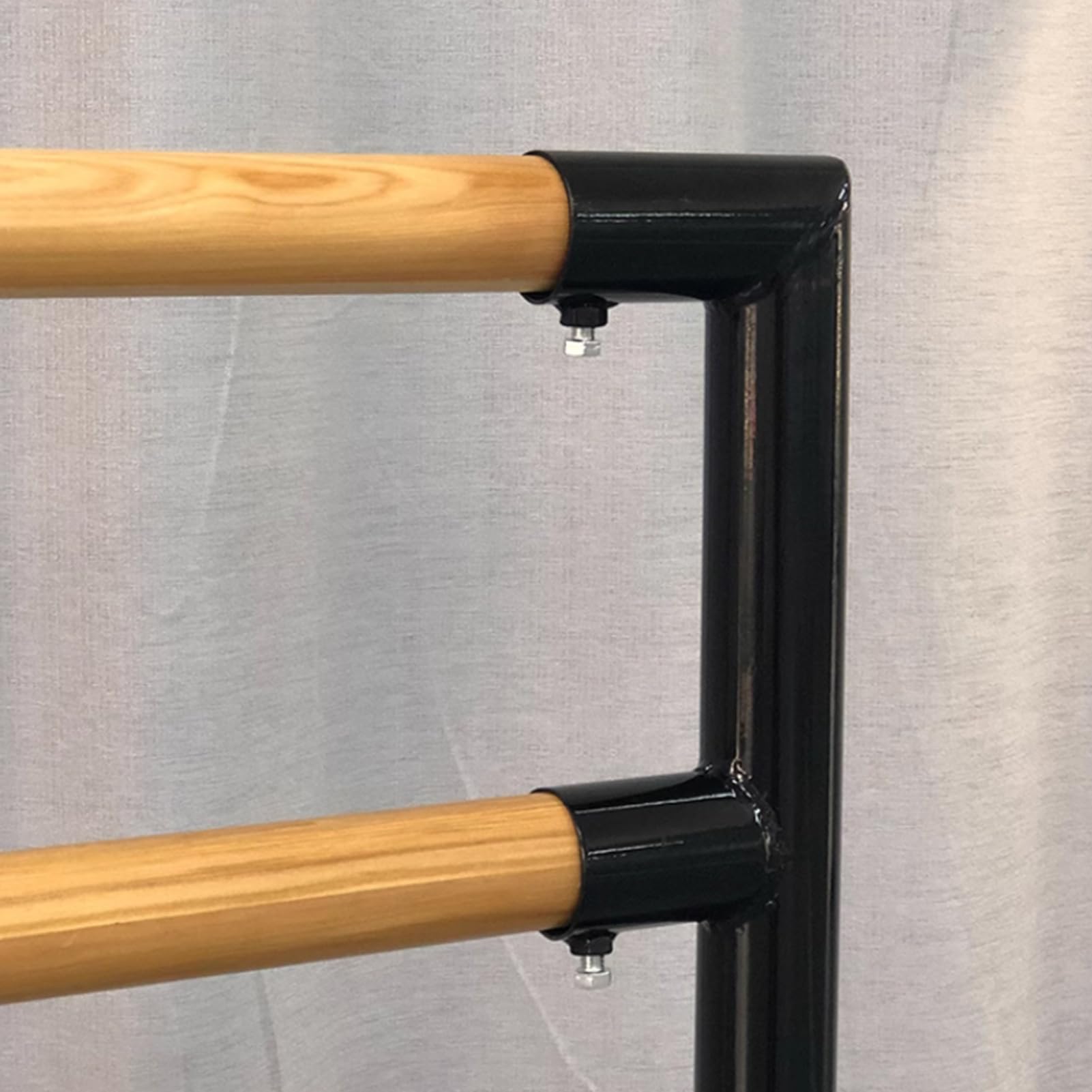 Barra de Ballet Independiente Barra de Baile Resistente de Madera Barra de Ballet Doble para Casa con 4 Almohadillas de Goma Antideslizantes para Niños y Adultos,Estiramientos