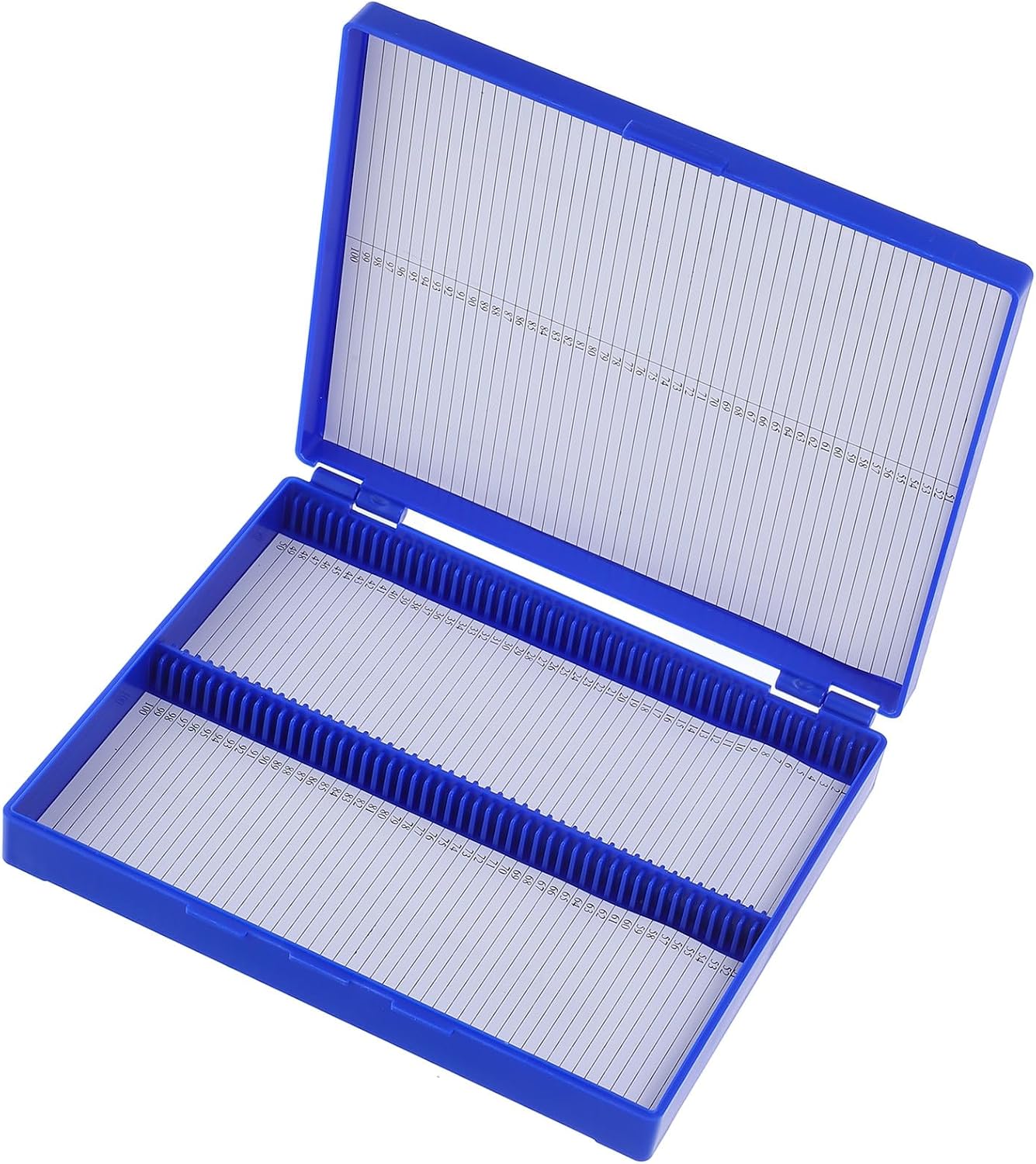 Microscope Slide Storage Box 100-slot Organizer with Latch Sturdy Specimen Holder Laboratory Slide Tray for Classroom Science and Microscope Accessories