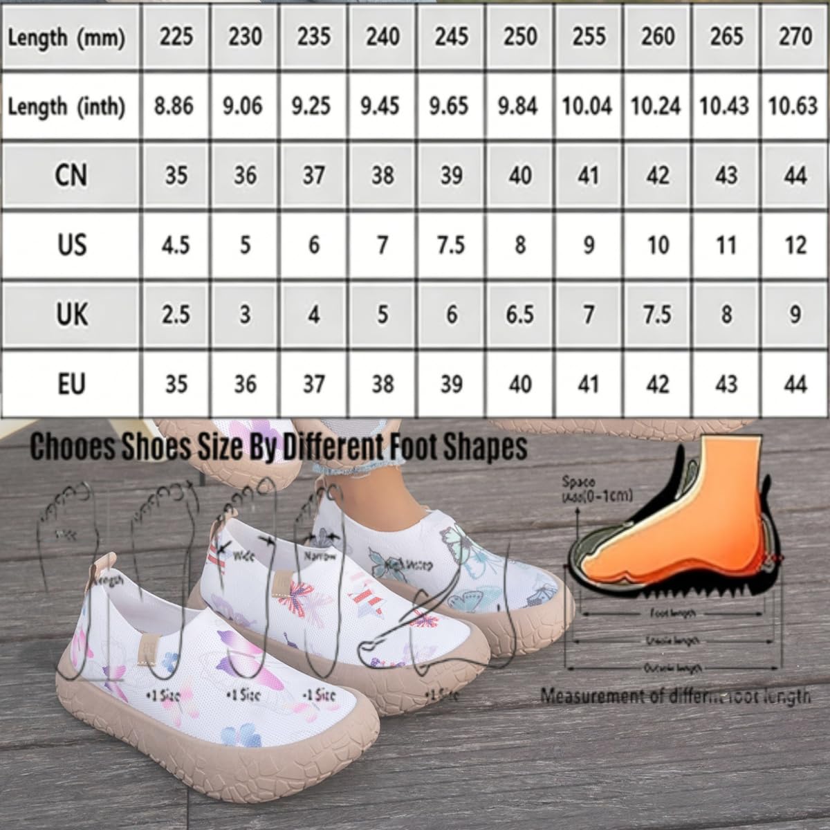 Mocasines de plataforma pintados para mujer, Blanco y verde., 39.5 EU