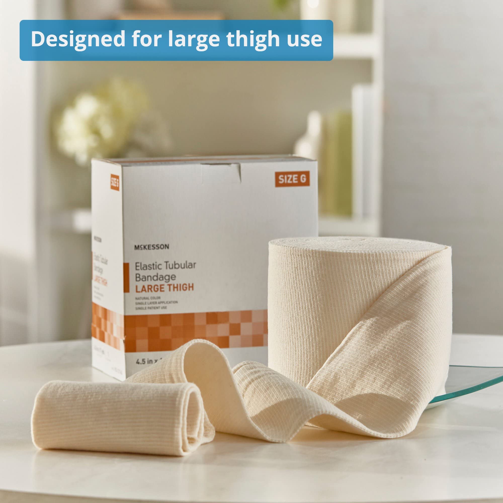 McKesson Spandagrip Tubular Bandage, Elastic Support with Compression - for Large Thighs, Size G, 4 1/2 in x 11 yd, 1 Count, 1 Pack