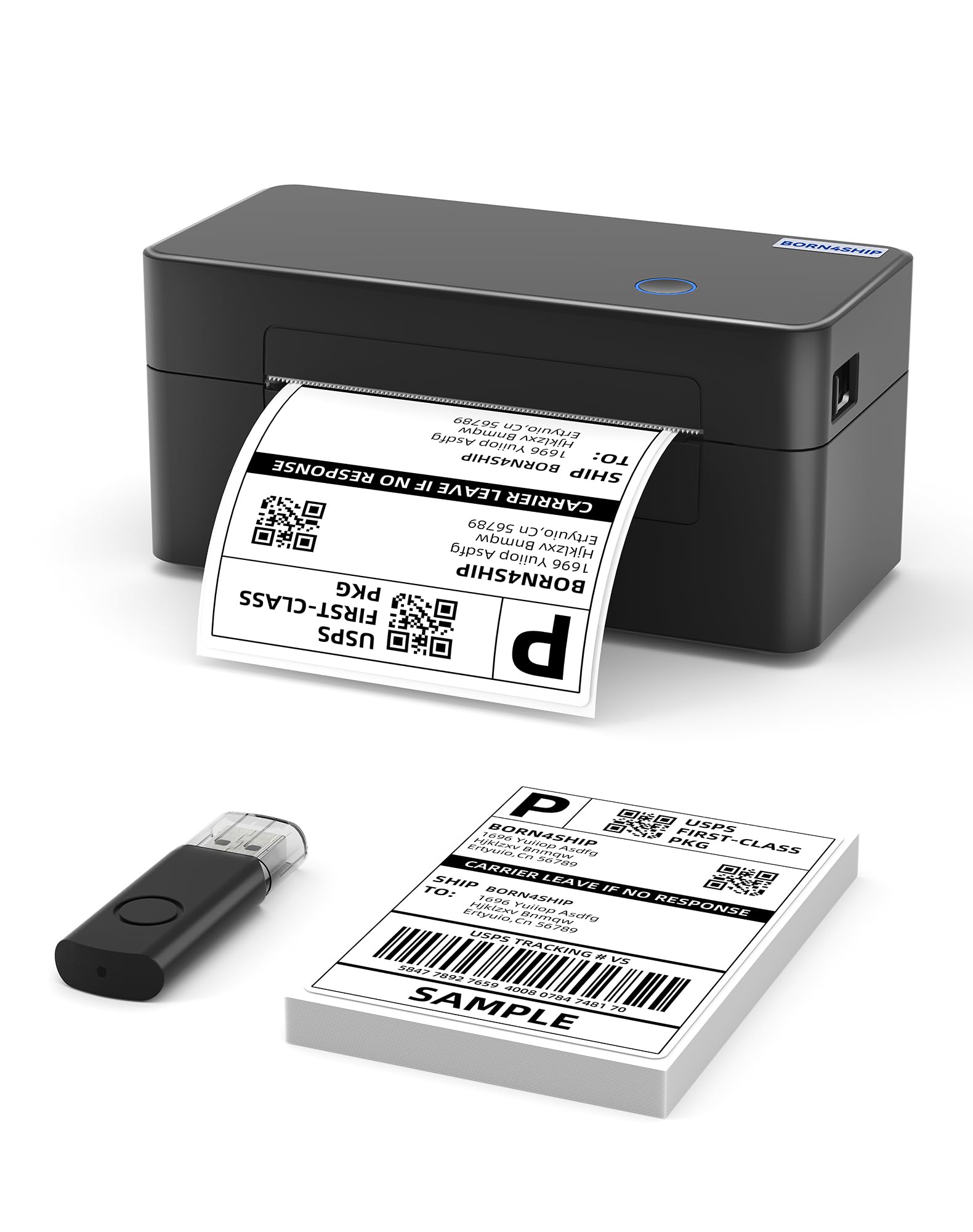 4x6 Drukarka etykiet DHL, drukarka etykiet wysyłkowych USB, termiczna drukarka etykiet kompatybilna z Etsy, Ebay, Amazon, nadaje się do małych paczek wysyłkowych (tylko połączenie USB)