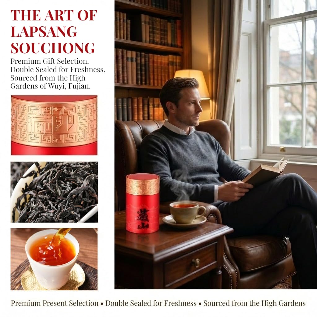 Coffret Cadeau Premium 150g * 2/10,58oz | Thé Noir Lapsang Souchong | Thé En Feuilles | Arôme Riche | Excellent Cadeau Pour Les Amateurs De Thé (A-300g / 10,58oz)