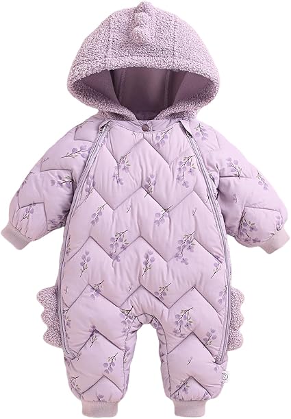 WYTbaby Baby Snowsuit Winter Romper Hooded Boys Girls Jumpsuit Fall Winter Outfits Infant Newborn Clothes