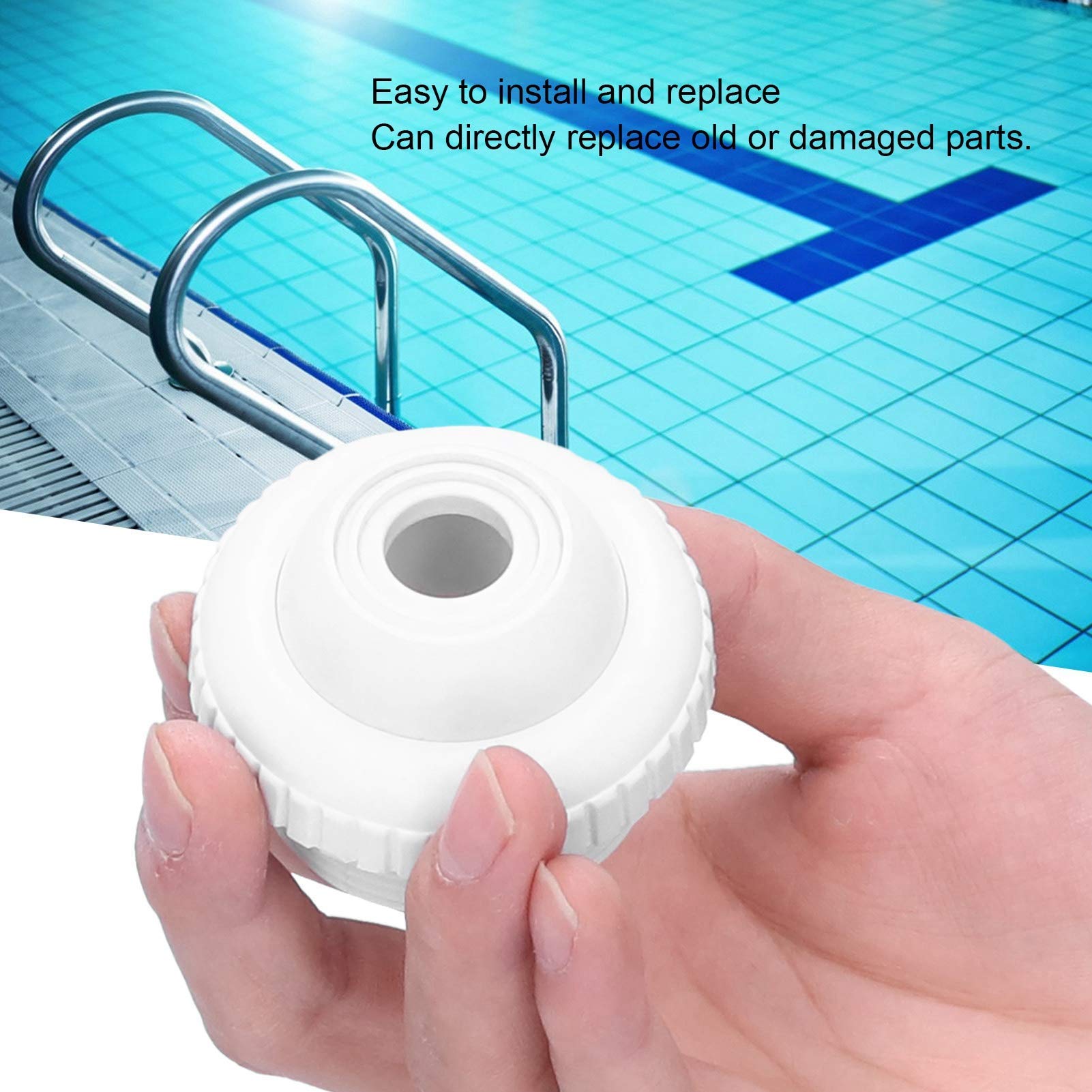 Boquillas de Chorro de Piscina, Boquilla de impulción Ajustable de plástico Duradero con Rosca Macho de 1.5 Pulgadas y 47 mm para Flujo direccional en Piscinas enterradas | Accesorios de Piscina, Roscado Macho, Reflejo, Bonde Fondo