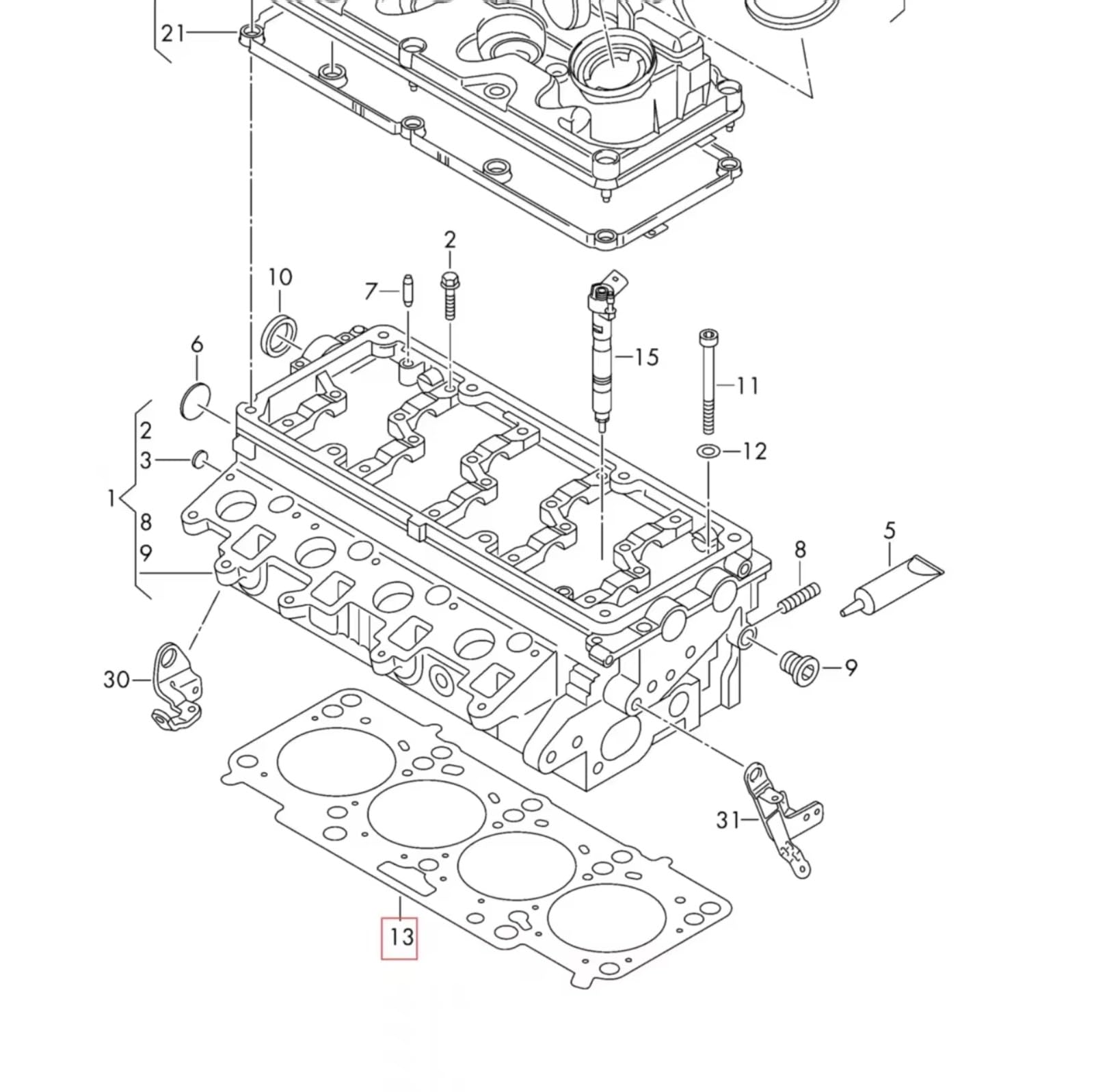 Junta tapa distribución Compatible Con VW Para Tiguan Para Magotan 2011 2012 2013 2014 2015 Junta Protectora De Válvula Junta De Culata 03L103383BN 03L103383AK