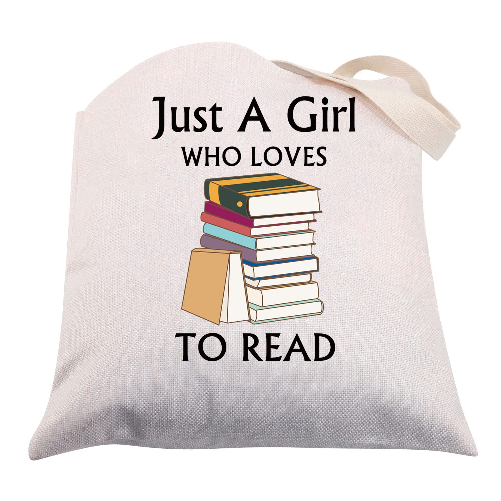 CMNIM Just a Girl Who Loves To Read Tote Bag Reading Gifts for Girls Book Lover Gifts Book Readers Gift Girls Reusable Bag
