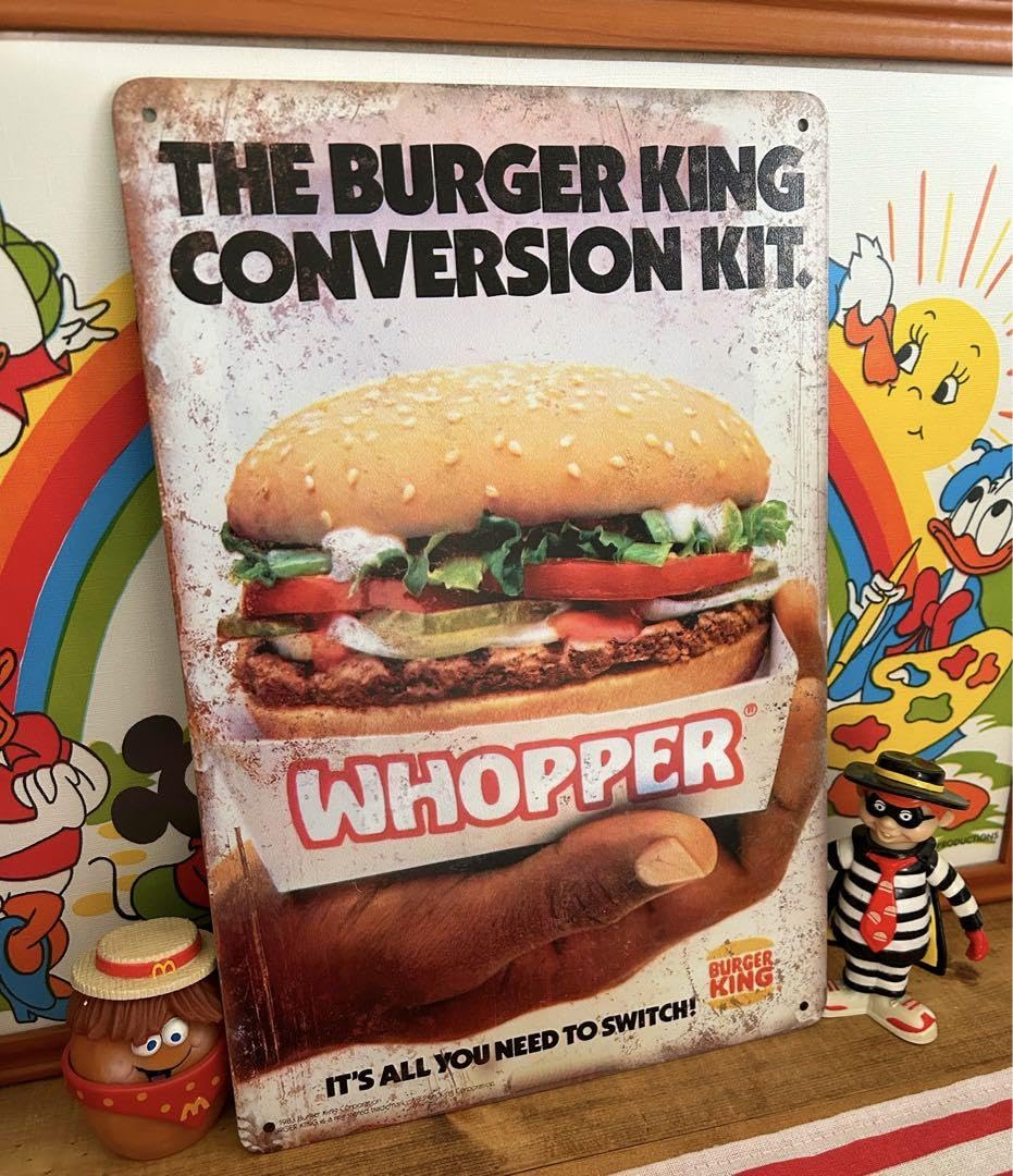 Amazon.co.jp: バーガーキング① BURGER KING ブリキ看板 アメリカン