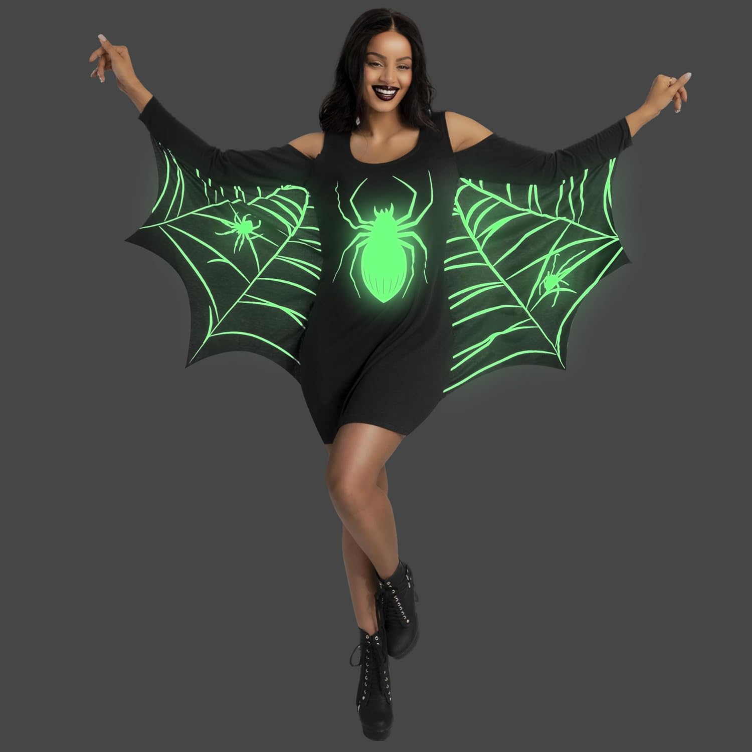 Spooktacular Creations Halloween Spider Costume Women, Black Spider Woman Costume for Halloween Dress Up Party Cosplay, Party Events