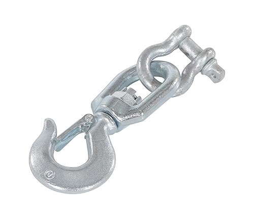 Miniatura 2 de Vestil HOOK-S-4 Gancho giratorio de acero con grillete de 4,000 libras. Capacidad Plata