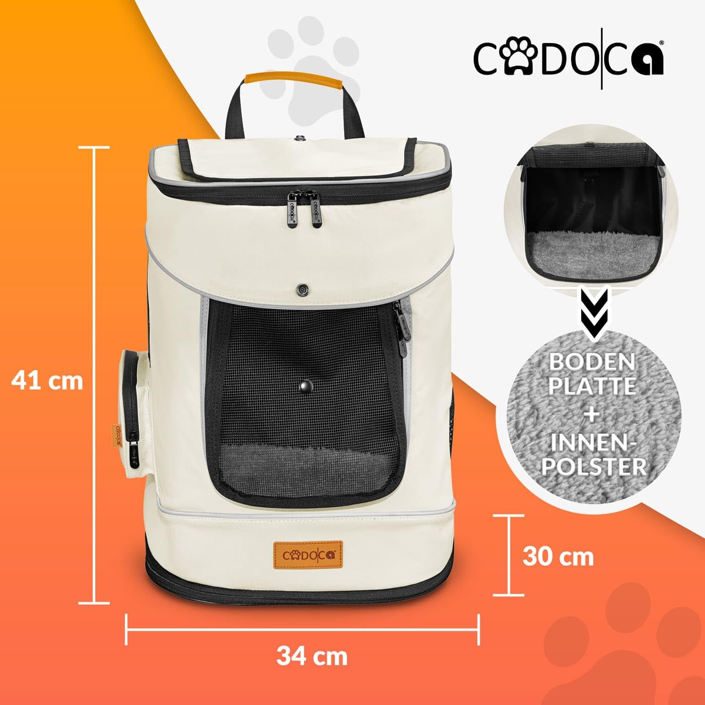 Cadoca Zaino per Animali Domestici fino a 12kg Comfort Cinte Regolabili Box Trasporto Cani e Gatti