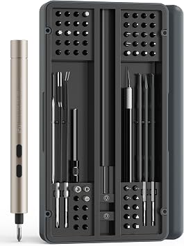 iFu 90-in-1 Mini Electric Screwdriver, Cordless Precision Repair Kit | Fixing a laptop or drone? This 90-in-1 electric screwdriver set with 64 S2 bits is ideal for precision electronics repair.