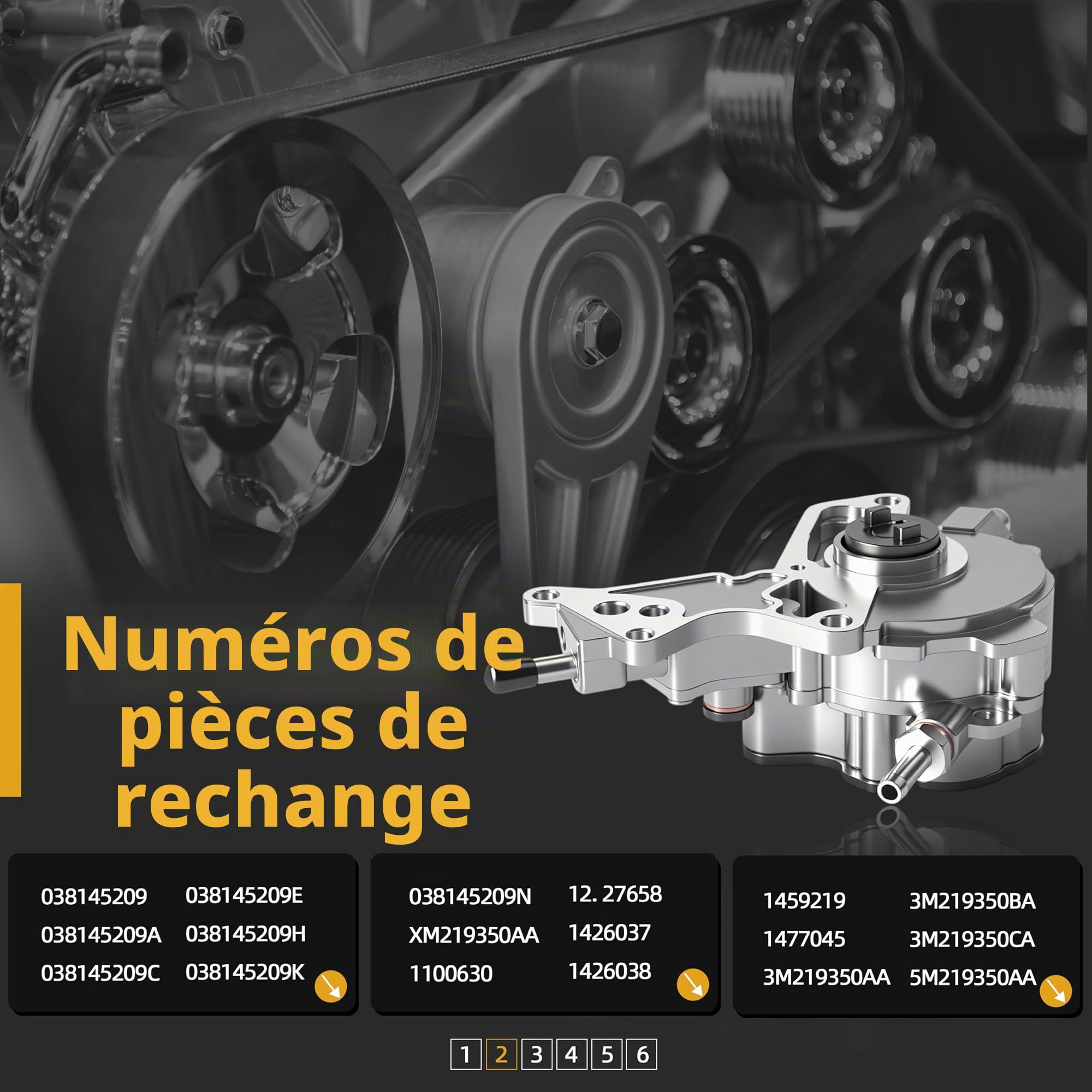 Pompe à vide compatible avec Audi A2 A3 A4 A6, Ford Galaxy, Seat Alhambra, Altea, Arosa, Skoda, VW, système de freinage de pompe à vide, OE#038145209A, 038145209E