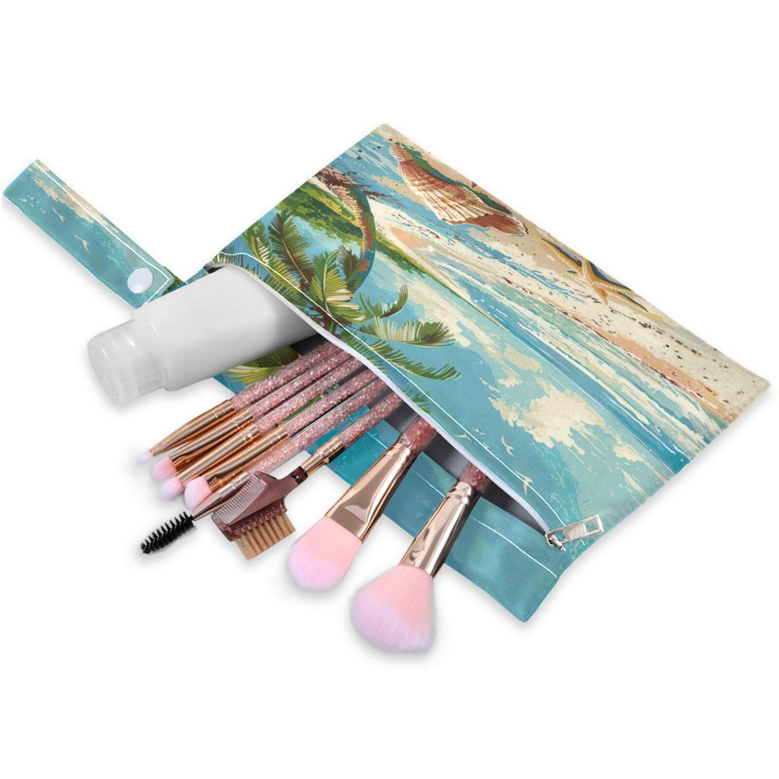 ATTX Palm Tree Wet Dry Bags 2-Pack - Reusable Cloth Diaper Storage for Travel, Beach & Gym | Multi-Use Waterproof Bags for Swimsuits, Baby Clothes, Sports Gear#412