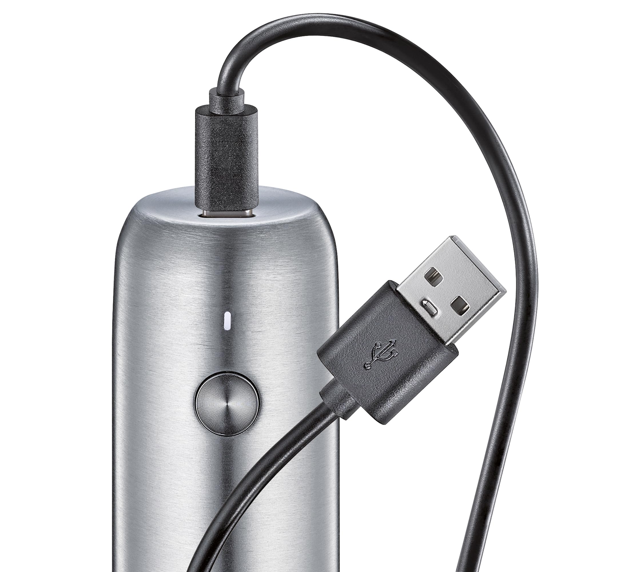 Zassenhaus Pfeffermühle KÖLN elektrisch, USB-Aufladung, 14 cm, Edelstahl