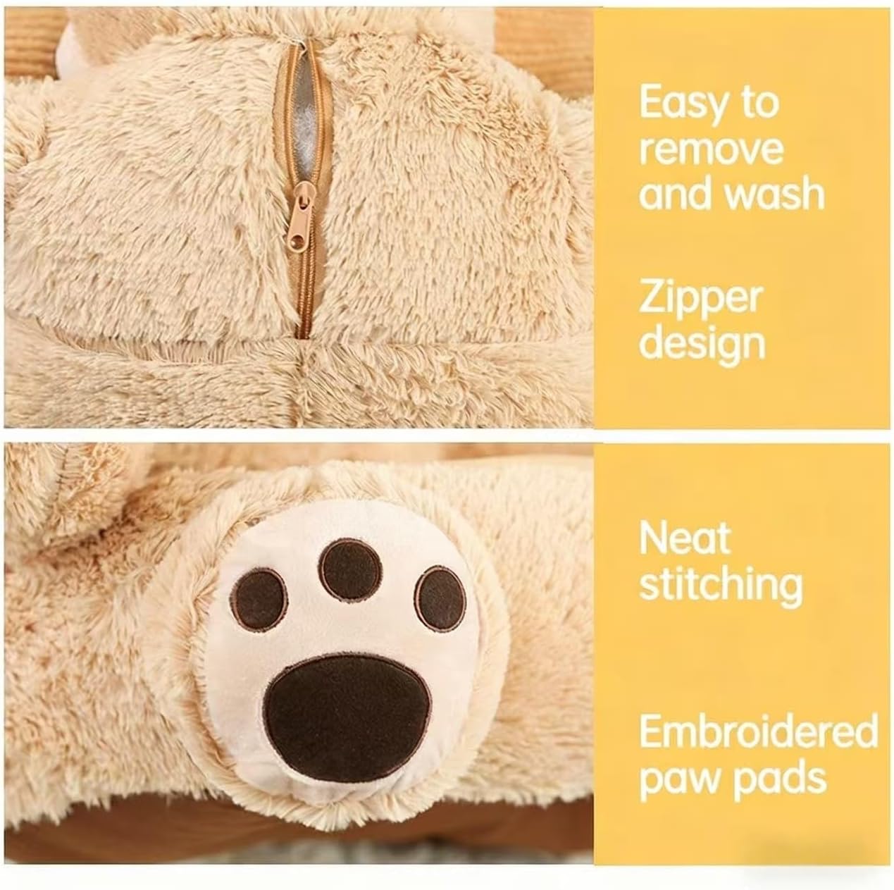 Bear Kid Chair Couch Sofa Seat Bear Chair Bean Bag Chair Seat, Armrest Chair Sofa, Animals Seat Cushion Chairs for Kids Bedroom, Cute Animal Shaped Cushion for Home Bedroom Decoration (Light Brown)