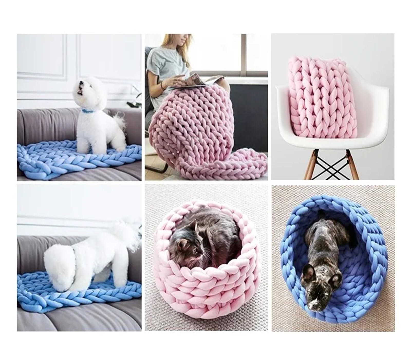 Gruba włóczka do robótek ręcznych, przędza gruba nić, DIY, gniazdo dla zwierząt,ełna bawełniana, włóczka szydełkowa, miękka, gruba, włóczka na ramię (kolor: 250 g, czarny) (250 g, granatowy)