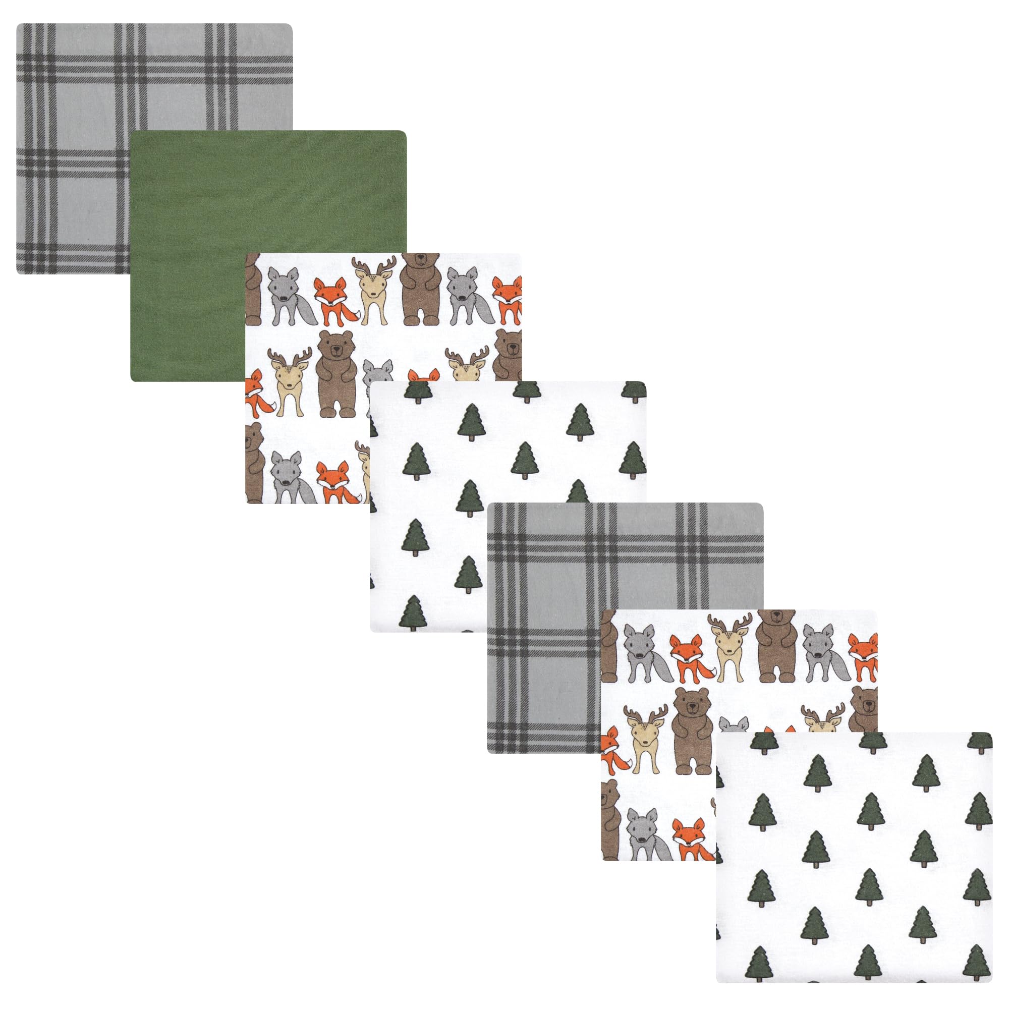 Luvable Friends Little Treasure Flannel Receiving Blankets 7pk