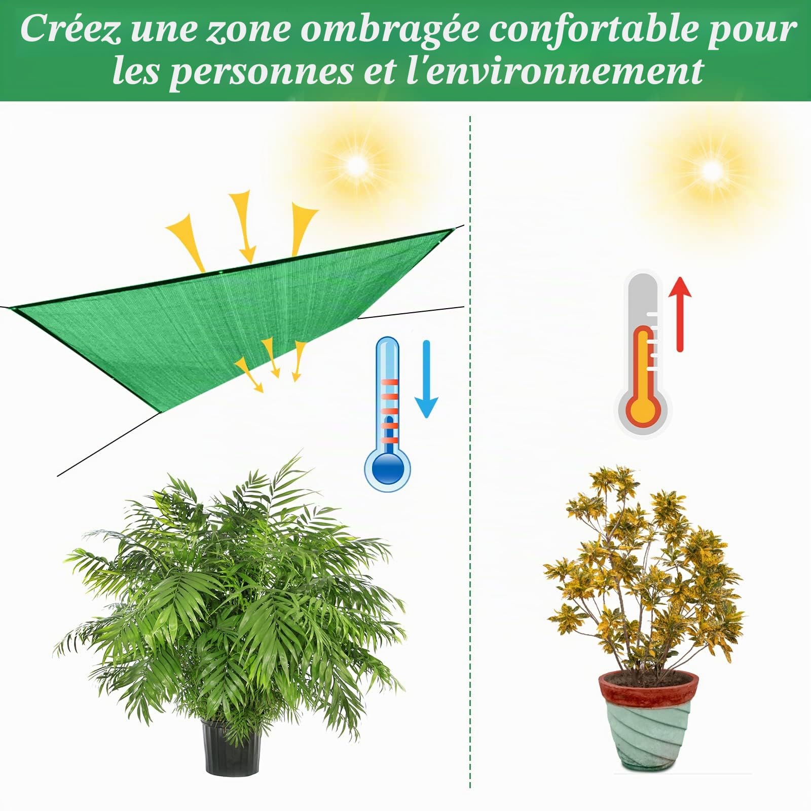 BeGrit Filet Protection Solaire 50% à Abat-Jour en Maille résistante pour Bloquer Les Rayons UV Vert pour Plantes de Jardin des Fleurs Serre Grange ou Chenil Toit Couvre 1,8m x 3m | Filet d'ombrage pour serre avec œillets - Filet de protection solaire pou