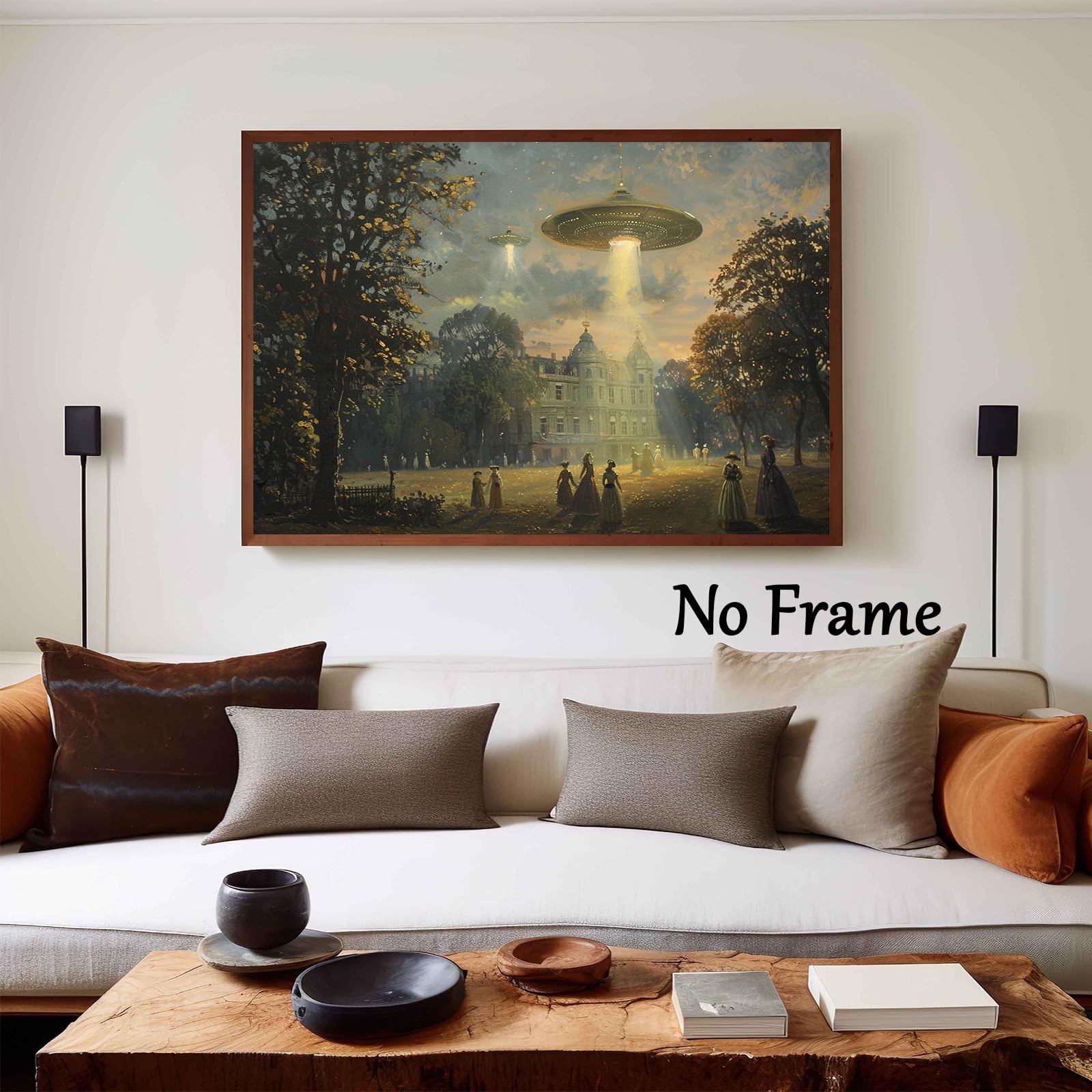 絵画 UFO Amazon.com: Ufo Canvas Wall Art Retro Alien Poster Victorian
